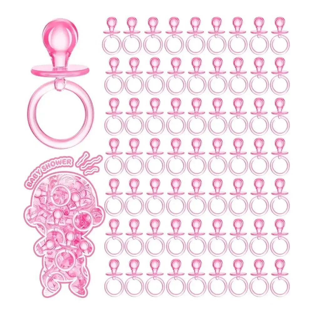 24 Pcs 2.5 lnch mini Baby Shower‎ Pacifiers Acrylic  Game party Supplies(Pink)